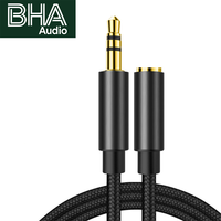 Câble audio BHA MF35 mâle-femelle 3,5 mm, rallonge universelle pour haut-parleur/écouteur, connecteur étendu, conducteur en cuivre, gaine tressée