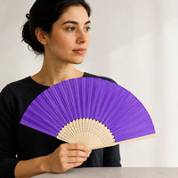 Éventail en bois personnalisé en bambou, grand format, cadeau, cadre personnalisé, artisanat, danse, tissé, cercle, solide, Espagne