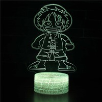 Lampe de chevet 3D avec figurine, 7 couleurs changeantes, LED, télécommande tactile, application, variateur d'intensité, mini lampe de bureau