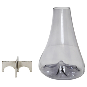 Vaso in vetro con base in metallo, vaso contemporaneo per centrotavola, elemento decorativo moderno per l'arredamento del soggiorno - Product Image 5