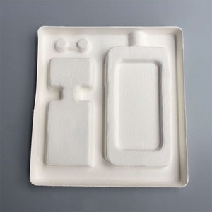 Atacado de New Environmentally Friendly Sugarcane Pulp Wet Pressed White Electronic Paper Holder com Reciclável Insert <span class=keywords><strong>Mold</strong></span> - Product Image 2
