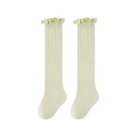 Chaussettes longues anti-moustiques pour bébé, en maille fine d'été, imprimées jacquard, au-dessus du genou, pour nourrissons et nouveau-nés, en soie de mûrier sans couture de qualité A