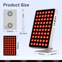 Panneau de luminothérapie rouge haute puissance Aptredlight, 6 longueurs d'onde, écran tactile, bouton, machine de luminothérapie infrarouge PDT pour le corps
