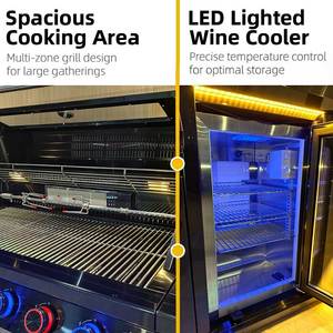 Cuisine extérieure moderne haut de gamme en acier inoxydable avec îlot <span class=keywords><strong>barbecue</strong></span> luxueux et armoires - Product Image 4