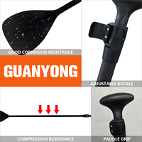 Pagaie de SUP en fibre de carbone de haute qualité pour la navigation à vent cote à côte, écologique, portable, noire, taille personnalisable