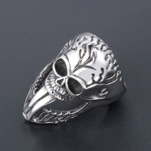 Punk Series Tongue Out Skull <b>Ring</b> Halloween Men's Jewelry <b>Titanium</b> Steel SA897 - Product Image 4