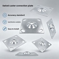 Roulettes universelles en acier au carbone galvanisé avec plaque de connexion inférieure, fixations industrielles pour roulettes de 3, 4 et 5 pouces