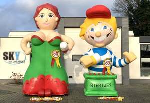 Hot Sale 0,55mm PVC aufblasbar Neues Design Voll druck Aufblasbarer Abraham Cartoon mit Gebläse für Werbung - Product Image 4