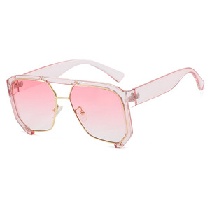 2024 New Versatile Retro Sunglasses for Unisex Hip-Hop Personality Large <b>Frame</b> with UV400 Lenses <b>Pink</b> Red <b>Frame</b> Colors Logo Lens - Product Image 6