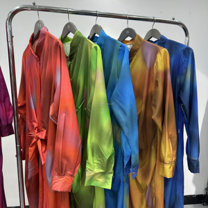 Dernier modèle de robe imprimée <span class=keywords><strong>africaine</strong></span> pour femme, manches longues, en soie, respirante, pour le printemps et l'automne, jupe longue boutonnée pour soirée - Product Image 4