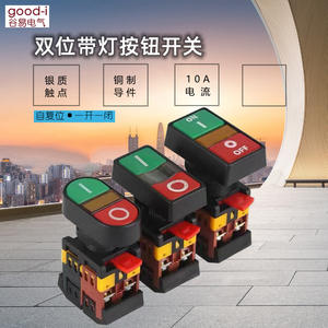 Interruptor de Botón Pulsador de Doble Posición APBB-22-25N con Indicador LED de Doble Cabeza y Reinicio Automático, 22mm 25mm, Rojo Verde, Uno Encendido/Uno Apagado, Máx. 3A 24V - Product Image 3