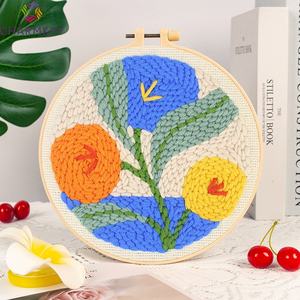 Prix surprise 8 pouces Floral Series Style Chunky Yarn Hand Embroidery Paintings Punch Needle Kit <span class=keywords><strong>pour</strong></span> <span class=keywords><strong>débutant</strong></span> - Product Image 4