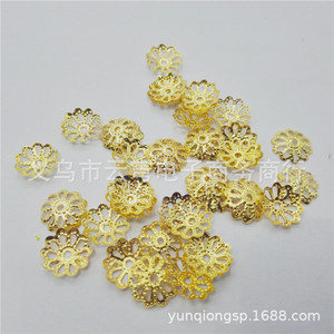 Cuentas de Plata en Forma de Flor de Ocho Pétalos de 7-9mm para Fabricación de Pulseras, Accesorios de Joyería, Chapado en Hierro, Origen Yiwu - Product Image 4