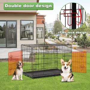 Vente en gros <span class=keywords><strong>Cage</strong></span> moderne respirante pour animaux en fer pliable avec fermeture à bouton-pression pour chiens-Transport sécurisé - Product Image 6