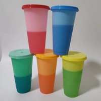 Vente en gros de tasse de gobelet de changement de Chang en plastique de magie froide de la température 24oz 16oz