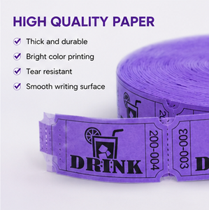 Etiquetas Perforadas para Bebidas Color Morado, Fáciles de Desprender, Impresas Flexográficamente, Numeradas Consecutivamente - Product Image 1