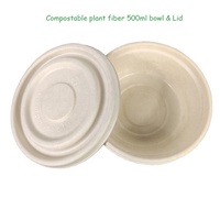 Tomate Biodégradable bagasse fibre végétale bols jetable clair bol à soupe 500ml 17oz