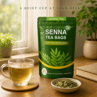 Tisane de feuilles de séné pur, 20 sachets de 30g, sans caféine, bien-être botanique naturel, sachet en gros, boîte quotidienne