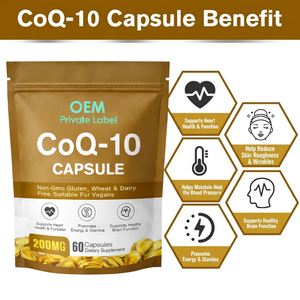 Cápsulas de CoQ10 de Alta Absorción OEM de 200 <span class=keywords><strong>mg</strong></span>, Suplemento de Coenzima <span class=keywords><strong>Q10</strong></span> para el Corazón, la Energía y el Apoyo Cerebral - Product Image 3