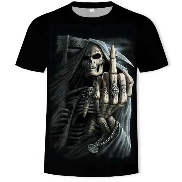 2020 Wholesale custom skull 3D print men graphic t shirts