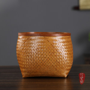 <b>Bamboo</b> Woven Storage Basket Polygon Shape Lacquered Guizhou Handmade For Living Room Neatening - Product Image 3