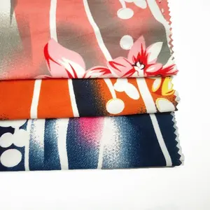 Fashional DTY polyester spandex women floral dress hawaiian print fabric
