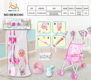 Nouveaux enfants filles 12 pouces 12 sons anglais Ic doux bébé poupées jouets avec biberon urinoir bassin couche dîner assiette landau - Product Image 6