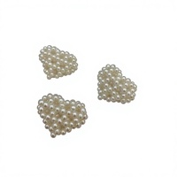 Pendentif Cœur en Perle d'Eau Douce Naturelle, Breloques Creuses Tressées Faits Main pour la Fabrication de Bijoux DIY, Vente en Gros