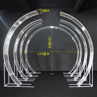 Arche de Mariage Grande Échelle, Ensemble Huit Pièces Modulable avec Éclairage pour Décoration de Scène lors de Mariages, Fêtes et Événements
