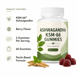 Gummies Antioxydants Naturels Biologiques Végétaliens à base d'Ashwagandha, L-Théanine, Rhodiola Rosea, Glycinate de Magnésium, Curcuma, Safran et KSM-66 - Product Image 2
