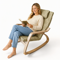 Fauteuil à bascule Poang incurvé, style nordique, simplicité, massage, confortable et abordable, en bois courbé, pour appartement, chambre et salon