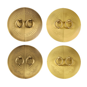 Poignée de porte en bois de style chinois Dingcheng avec anneau de traction en cuivre, accessoire décoratif en laiton antique pour portail de cour - Product Image 5