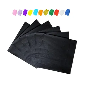 Paper napkins manufacturers biodegradable 4 fold dinner tissue paper napkins custom cocktail color printed black party napkins