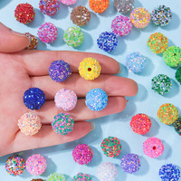 Perles fantaisie de luxe 16 mm, irisées, colorées, à paillettes, pour stylos à perles, chaînes de téléphone, porte-clés, en vrac