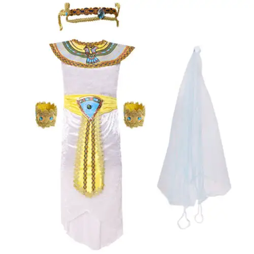 Disfraz de reina egipcia del Nilo para niños, vestido de lujo del día del libro, CLEOPATRA