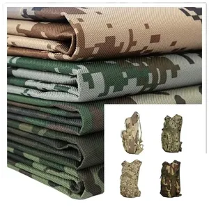 Tela Oxford de poliéster recubierto de PU resistente al agua/Lona de nailon con estampado de camuflaje para exteriores