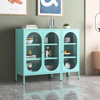 Meubles de Rangement de Cuisine Modernes en Métal, Buffet et Meuble de Rangement Latéral, Durables et Résistants à la Corrosion pour Salle à Manger, Chambre et Salon