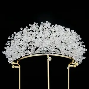 Qushine Neue Luxus Prinzessin Silber Strass Voll kristall Festzug Hochzeit Braut handgemachte Krone und Tiara für Frauen