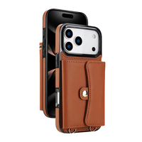 Dompet Kulit PU Halus untuk iPhone & Samsung, Slot Anti RFID, 360 °   Casing Anti Benturan dengan Penyangga Cincin Putar dan Magnet
