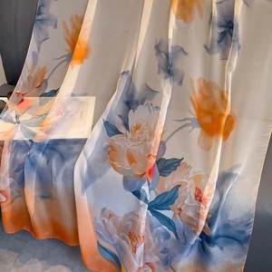 Nouvelle mode châles imprimés floraux surdimensionnés 135*190cm étoles en organza pour femmes fil de soie gaze plage couvrir écharpe dames - Product Image 2