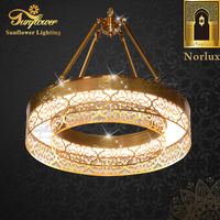 Grand lustre pour éclairage de mosquée, décoration d'église, lampe de mosquée, grand luminaire suspendu, éclairage de projet