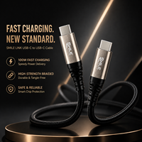 Câble de synchronisation USB-C 3.2 de 1m pour petites commandes, charge rapide 100W 5A, transfert de données 20 Go, en nylon, câble de charge de haute qualité en tissu 1.2m USB-C