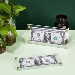 Wholesale Top Graded Custom Acrylic Money US Bank Note Currency Display Frame for Decor - Product Image 1