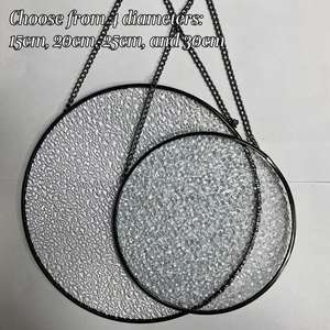 Attrape-soleil rond style bohème en verre teinté motif vague océanique, pendentif suspendu personnalisé pour la décoration de fenêtre, mur ou chambre - Product Image 3