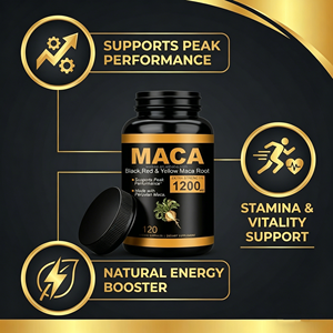 Cápsulas de Raíz de Maca Premium 3 <span class=keywords><strong>en</strong></span> <span class=keywords><strong>1</strong></span>, 1200 mg, Maca Peruana Negra, <span class=keywords><strong>Roja</strong></span> y Amarilla para un Rendimiento y Vitalidad Óptimos, 120 Cápsulas Vegetales - Product Image 2