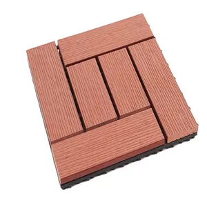 Easy Installation Wood Plastic Composite WPC Decking Interlocking Flooring Garden Tiles for Outdoor