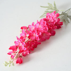 2 forcelle Delphinium simulazione giacinto di seta fiore floccato in Faux Violet strada matrimonio piombo decorazione soggiorno per san valentino - Product Image 5