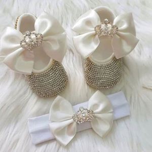 Newborn Spring Casual Photography Props Breathable Comfortable <b>Wool</b>/Nylon Rhinestone Bow Crown Baby Shoes Headbands <b>Socks</b> Usa - Product Image 6