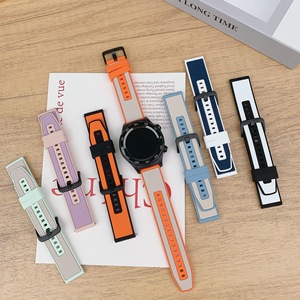 BEEFLYPOWER Bracelet en silicone bicolore de qualité supérieure 20 mm 22 mm pour Samsung Watch 7 40 mm 654 <span class=keywords><strong>Huawei</strong></span> 3 4Pro - Product Image 3