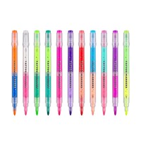 Stylo de maquillage double pointe double couleur UV qui brille dans le noir pour le visage et le corps, marqueur lavable pour Halloween, fête, DIY, art graffiti